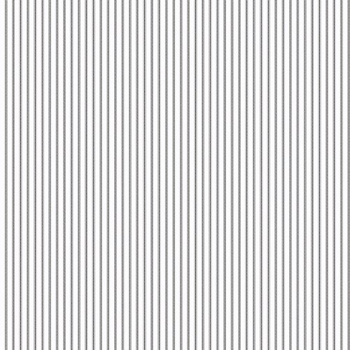 Galerie Pretty Prints Ticking Stripe White & Black Wallpaper