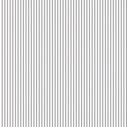 Galerie Pretty Prints Ticking Stripe White & Black Wallpaper