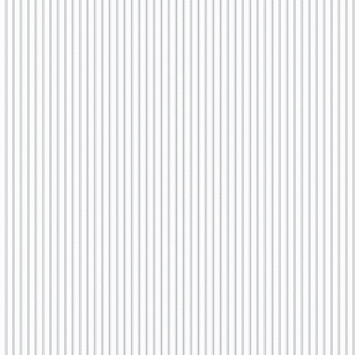 Galerie Pretty Prints Ticking Stripe White & Grey Wallpaper
