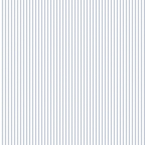 Galerie Pretty Prints Ticking Stripe White & Dark Blue Wallpaper