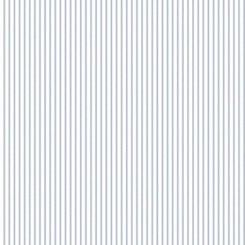 Galerie Pretty Prints Ticking Stripe White & Dark Blue Wallpaper