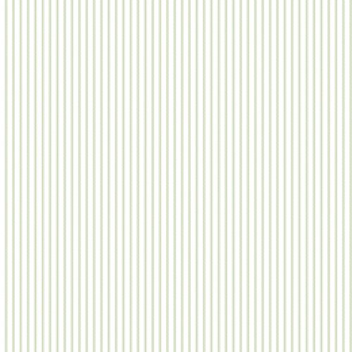 Galerie Pretty Prints Ticking Stripe White & Green Wallpaper