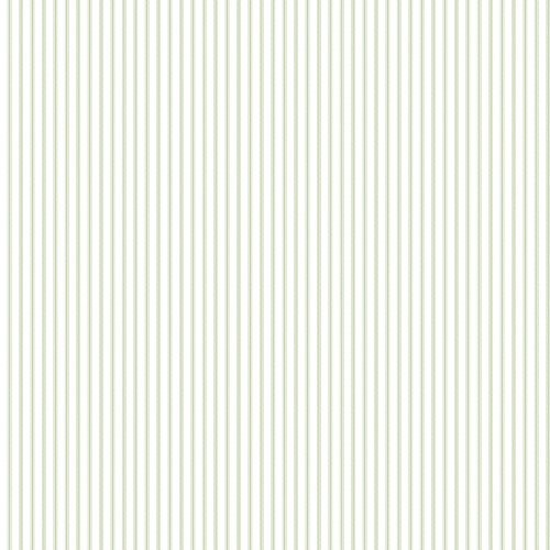 Galerie Pretty Prints Ticking Stripe White & Green Wallpaper