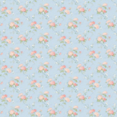 Galerie Pretty Prints Mini Hydrangea Trial Blue / Pink / Green Wallpaper