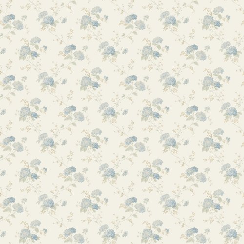 Galerie Pretty Prints Mini Hydrangea Trial Cream / Blue / Beige Wallpaper