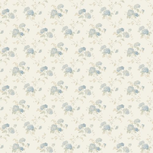 Galerie Pretty Prints Mini Hydrangea Trial Cream / Blue / Beige Wallpaper