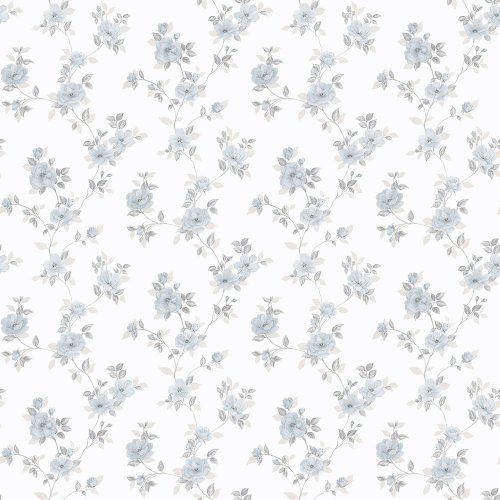 Galerie Pretty Prints Mini Rose Trail Blue / Beige / Grey Wallpaper