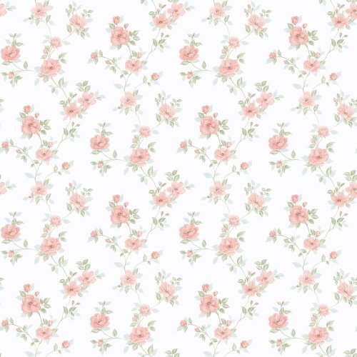 Galerie Pretty Prints Mini Rose Trail Pink / Turquoise / Green Wallpaper