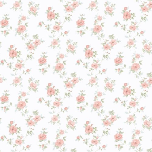 Galerie Pretty Prints Mini Rose Trail Pink / Turquoise / Green Wallpaper
