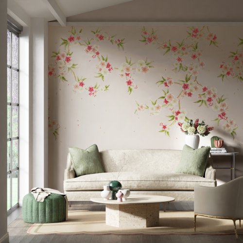 Harlequin Rosa Blush Pearl, Peony & Meadow Mural Room