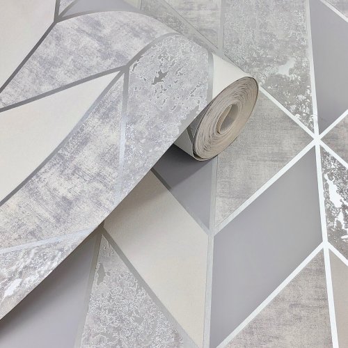 Superfresco Milan Geo Silver Wallpaper