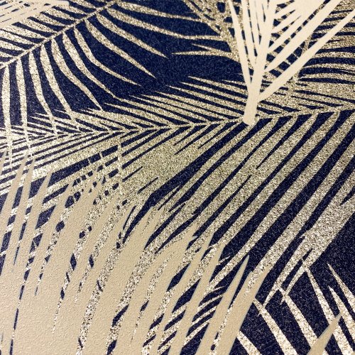 Ugepa Llana Leaf Black/Gold Wallpaper J98202