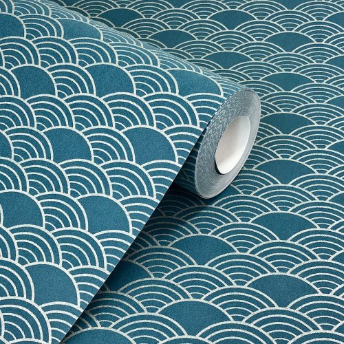 Wallis Art Deco Teal Wallpaper