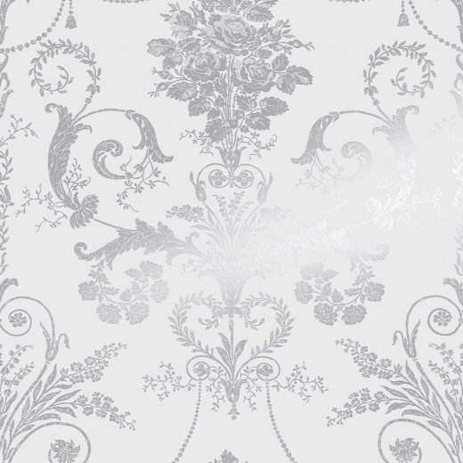 Laura Ashley Whinfell Silver Wallpaper 114915