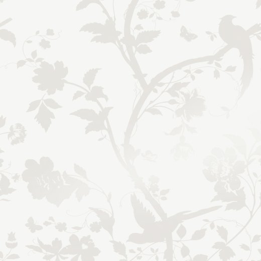 Oriental Garden Pearlescent White Wallpaper