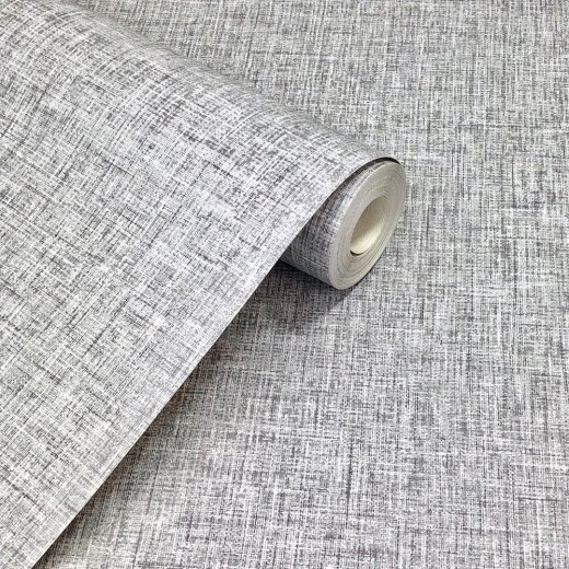 Arthouse Linen Texture Light Grey Wallpaper 676006 Allen Braithwaite