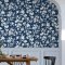 Laura Ashley Rye MIdnight Seaspray Blue Wallpaper Room