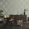 Superfresco Serenity Geo Sage and Pale Gold Wallpaper Room