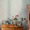 Laura Ashley Mosedale Posey Dark Duck Egg Blue Wallpaper Room