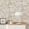 Room styled with Solstice Pink wallpaper and soft neutral decor
