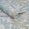 Roll shot of Intrigue Aqua wallpaper with botanical pattern