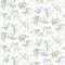 Laura Ashley Avonbury Hedgerow Green Wallpaper with delicate blue wildflowers and soft green stems on a neutral background.
