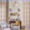 Wallpaper featuring roses and frills on a blush pink background