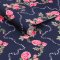 Cath Kidston Rose Flutter Navy wallpaper roll shot, close detail of floral and frill pattern
