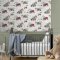 Nursery decorated with Cath Kidston Tractor Multi Wallpaper and soft furnishings