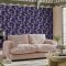 Cath Kidston Birds & Berries Navy wallpaper, illustrated pink birds and floral branches