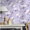 Cath Kidston Silver Linings Violet wallpaper with dreamy cloud design