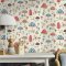 Interior scene showcasing Cath Kidston Mushrooms Multi Wallpaper and its playful forest look