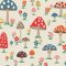 Cath Kidston Mushrooms Multi Wallpaper pattern with colourful toadstools and flowers
