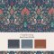 Roll shot of William Morris at Home Dove & Rose Midsummer wallpaper showing intricate patternMatching paints paired with Dove & Rose Midsummer wallpaper