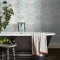 Second room view of Dove & Rose Haze wallpaper with soft floral and bird detailing