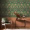 Room styled with Dove & Rose Woodland wallpaper in a warm, natural setting