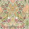 Flat image of William Morris at Home Dove & Rose Olive wallpaper in olive green, orange, and cream tones