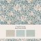 Second room setting featuring Honeysuckle Dusk Blue wallpaper with floral detail