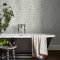 Room shot with Acorn Sage wallpaper in a calming interior