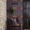Interior styled with Garden Dewberry wallpaper and furniture