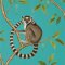 Sanderson Ringtailed Lemur Teal Wallpaper 216663