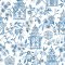 A Street Prints Helaine Blue Wallpaper