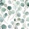 Galerie Flora Eucalyptus White & Green Wallpaper