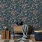 Galerie Flora Summer Bouquet Blue Wallpaper Room