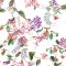 Galerie Flora Summer Bouquet White & Green Wallpaper