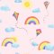 Holden Decor Rainbows and Flying Kites Pink Wallpaper 91021