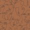 Holden Decor Linear Visages Burnt Orange Wallpaper 91271