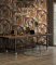 Holden Decor Geo Linnet Burgundy & Burnt Orange Wallpaper Room