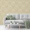Elegant textured damask wallpaper with gold detailing.