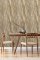 Room setting featuring Grandeco Stone Facade Bronze Wallpaper with realistic stone texture